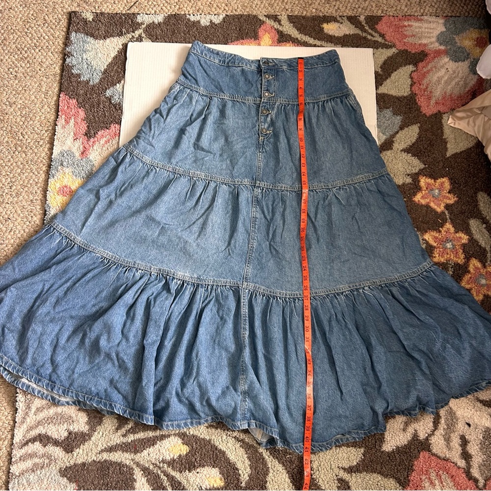 FREE PEOPLE Dreamweaver Maxi Denim Skirt - Picture 4 of 11